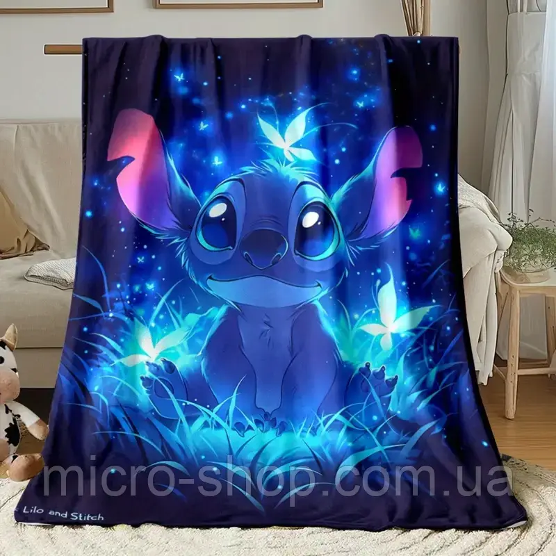 Плюшевий плед ковдра покривало Стіч Ліло та Стіч Lilo & Stitch 150х200 см, фото 1