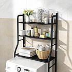 Полиця стелаж LAUNDRY RACK TW-106 чорний до 20 кг над пральною машинкою зручне зберігання у ванній кімнаті, фото 6