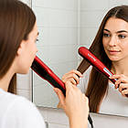 Праска для волосся Geemy GM-2832 40Вт до 200° червоний компактний випрямляч з керамічним покриттям, фото 2