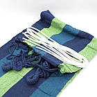 Підвісний туристичний гамак 200х150 см з чохлом синьо-зелений для відпочинку на природі та подорожей, фото 7