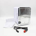 Автохолодильник 4л білий з дзеркалом та LED підсвічуванням компактний електричний для автомобіля та будинку, фото 10