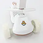 Дитячий самокат-трансформер 5в1 до 90 кг білий з сидінням та ручкою для катання малюків, фото 3