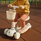 Дитячий самокат-трансформер 5в1 до 90 кг білий з сидінням та ручкою для катання малюків, фото 6