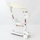 Дитячий самокат-трансформер 5в1 до 90 кг білий з сидінням та ручкою для катання малюків, фото 7