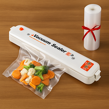 Вакуумний пакувальник їжі Vacuum Sealer + Подарунок Пакети вакуумні 5 м х 20 см