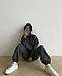 Жіночий базовий теплий осінній прогулянковий костюм двійка Найк кофта худий з капюшоном штани тринить на флісі, фото 8