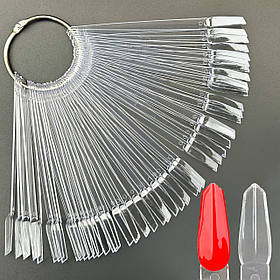 Прозора палітра-віяло №450 на кільці (50 типс,13 см) для демонстрації гель-лаків та дизайнів