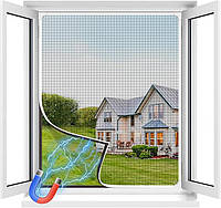 Магнитная москитная сетка MLEJU 130×150 см стекловолокно, без сверления, серый цвет