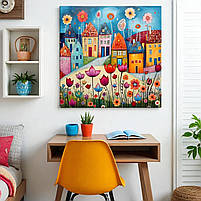 Мила дитяча картина Декор на стіну в дитячу кімнату для дівчинки або хлопчика Друк на полотні 30х30см, фото 4