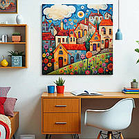 Мила дитяча картина Декор на стіну в дитячу кімнату для дівчинки або хлопчика Друк на полотні 30х30см, фото 5