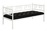 Металевий диван для тераси дачі лаунж зони кальяну HoReCa Грін Трик каркас білий сидіння чорне