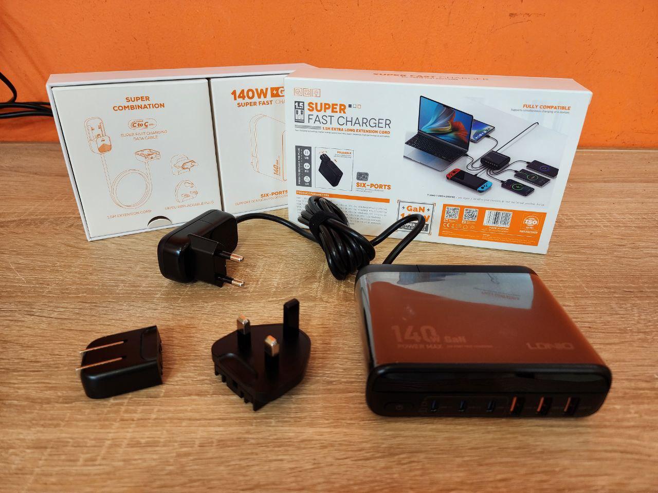 Блок живлення (зарядний пристрій) 140W/ LDNIO A6140C GaN Type-C для планшета/телефона/ноутбуку, QC 5.0, NEW