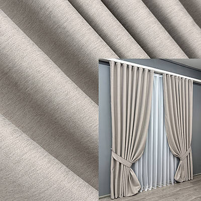 Комплект штор (2шт. 1,5х2,7м.) блекаут двосторонній, колекція "Eclipse". Колір попелястий. Код 1818ш 33-0799