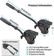 Головка-поворотник для штативу Cayer K3 з гвинтами 1/4 та 3/8 дюйма, фото 2