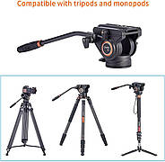 Головка-поворотник для штативу Cayer K3 з гвинтами 1/4 та 3/8 дюйма, фото 3