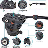 Головка-поворотник для штативу Cayer K3 з гвинтами 1/4 та 3/8 дюйма, фото 4