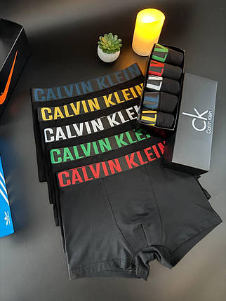 Чоловічі труси боксери 5 шт (набір) + подарункова коробка CK, фото 1