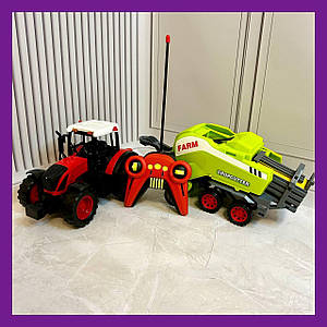 Дитяча іграшка трактор із тюкопресом на пульті радіокеруванні YJ-142 60 см довжина
