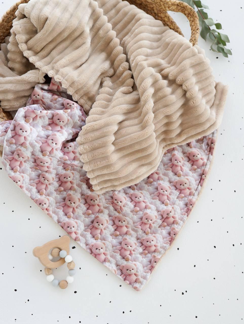 Дитячий плед з плюшу та бавовни 100×80 см, фото 1