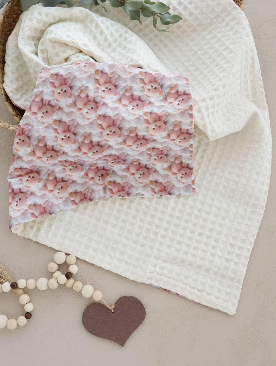 Плед для немовляти з вафельної тканини та 5D мусліну, фото 1