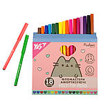 Фломастери Yes 18 кольорів "Pusheen", амортизуючі, фото 3