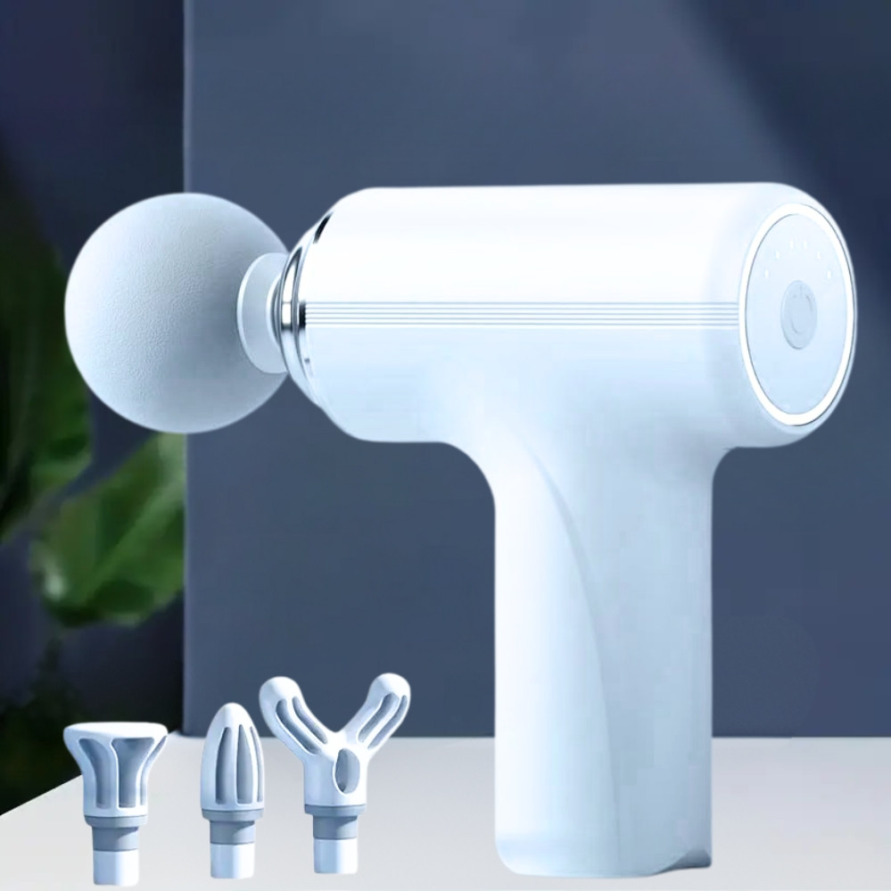 Ударний м'язовий масажер Massage Gun MG-203 Перкусійний акумуляторний з 4 насадками для всього тіла, фото 1