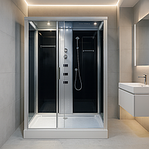 Душовий бокс KO&PO 715 G правий 120x80х215 см на низькому піддоні тоноване скло розсувні двері, фото 2