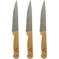 Від 12 шт. Ніж кухонний з нержавіючої сталі 6" з дерев’яною ручкою  (уп 12шт) WB0856 купити дешево оптом в інтернет-магазині