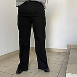 Джинси жіночі палаццо зі стрейчем прямі великі розміри 40 чорні, фото 2