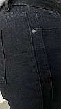 Джинси жіночі палаццо зі стрейчем прямі великі розміри 40 чорні, фото 3