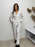 Стильна жіноча муслінова піжама рубашка штани, фото 3