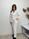 Стильна жіноча муслінова піжама рубашка штани, фото 5