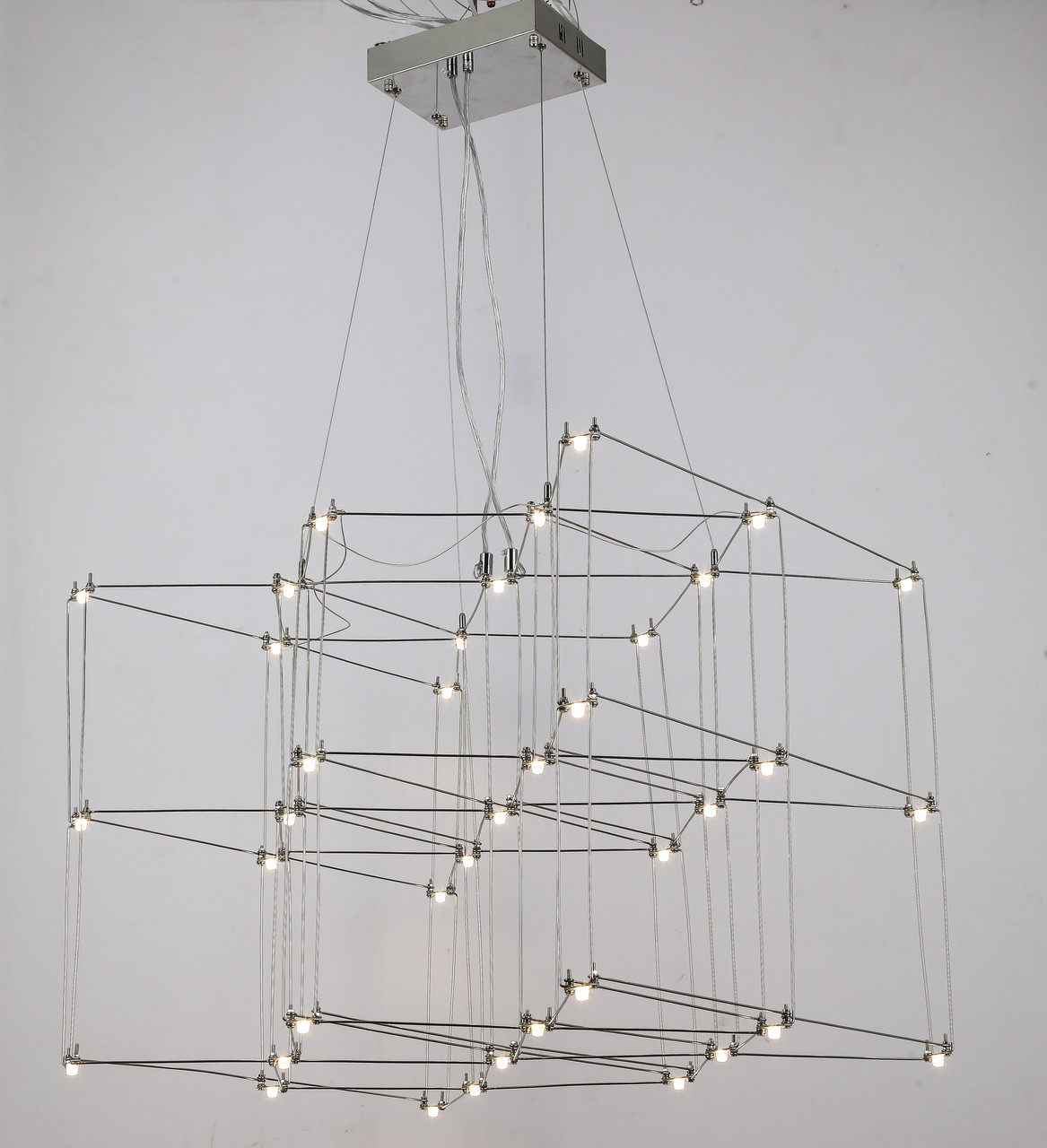 Дизайнерська срібна люстра "AURA" 60см 23W (918-L045 (600) CH)