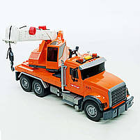 Машинка Автокран музичний 30 см — іграшковий кран зі світлом і звуком, помаранчевий 666-11R, фото 2