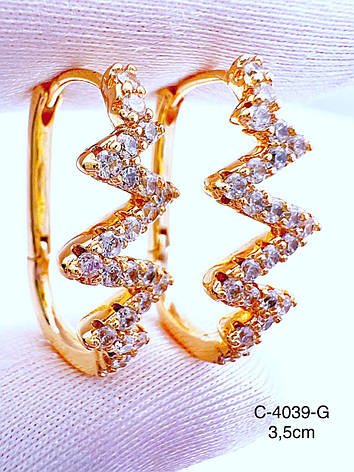 Сережки Xuping позолота, фото 1