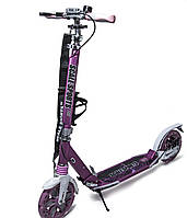 Дитячий самокат Scale Sports SS-27 для підлітків і дорослих Рожевий колір з дисковим гальмом колеса з підсвіткою