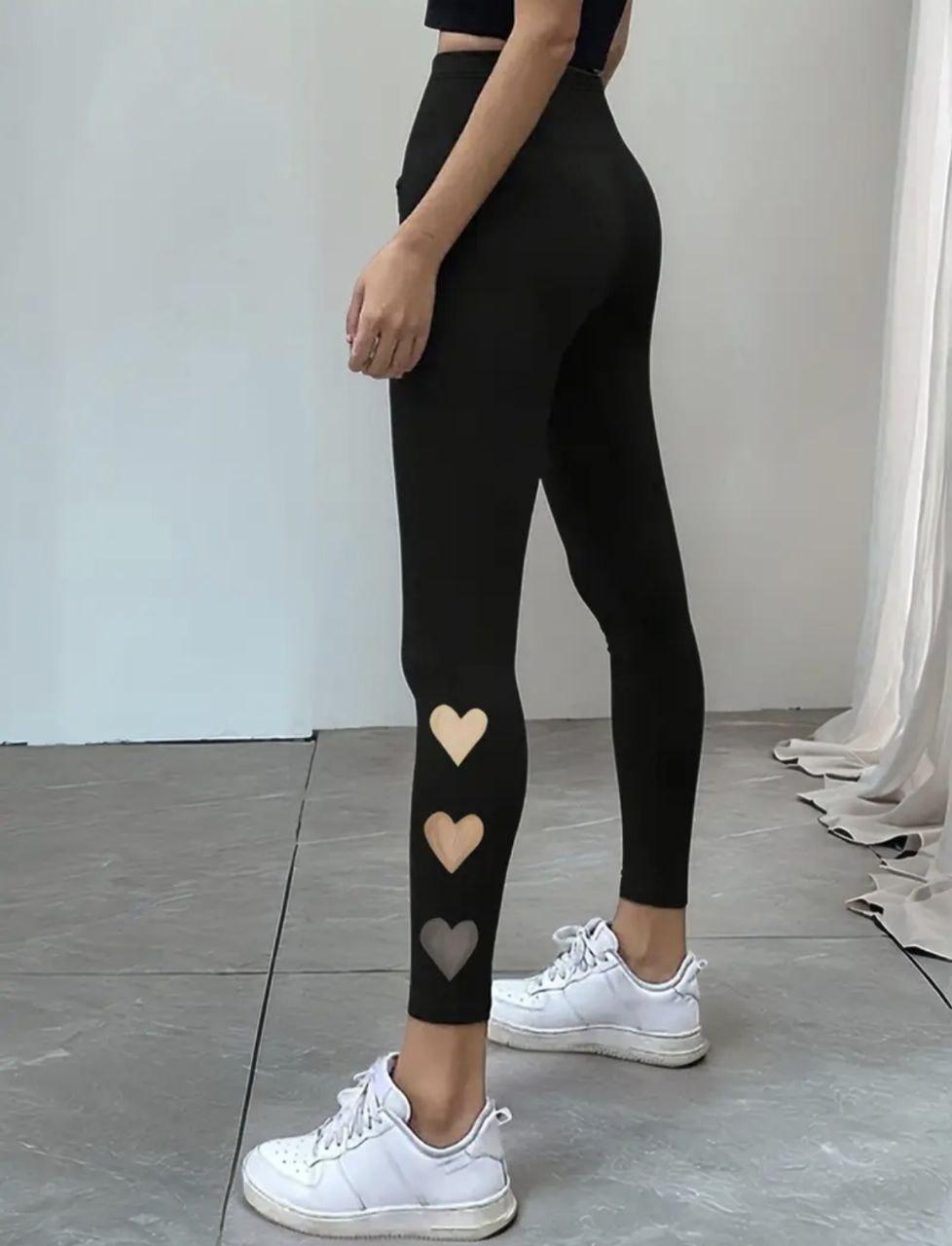 Стильні жіночі лосини з сердечками, фото 1