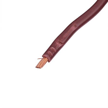 Дріт багатожильний 2.5mm2 (14AWG/77xD0.20 мм, мідь, PVC), коричневий, 1 м, фото 2