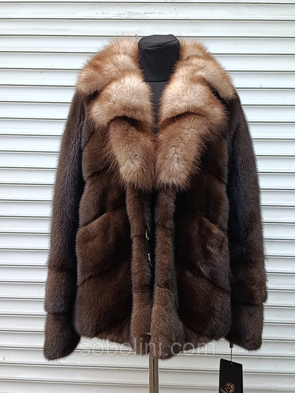 Шубка з хутра норочки горіх, фото 1