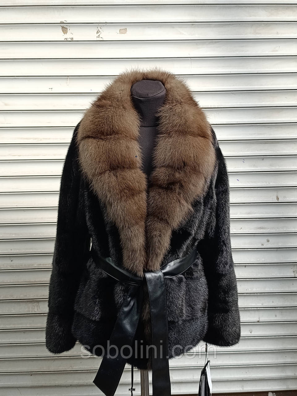 Жакет з хутра норочки Nafa з коміром куниця під соболь, фото 1
