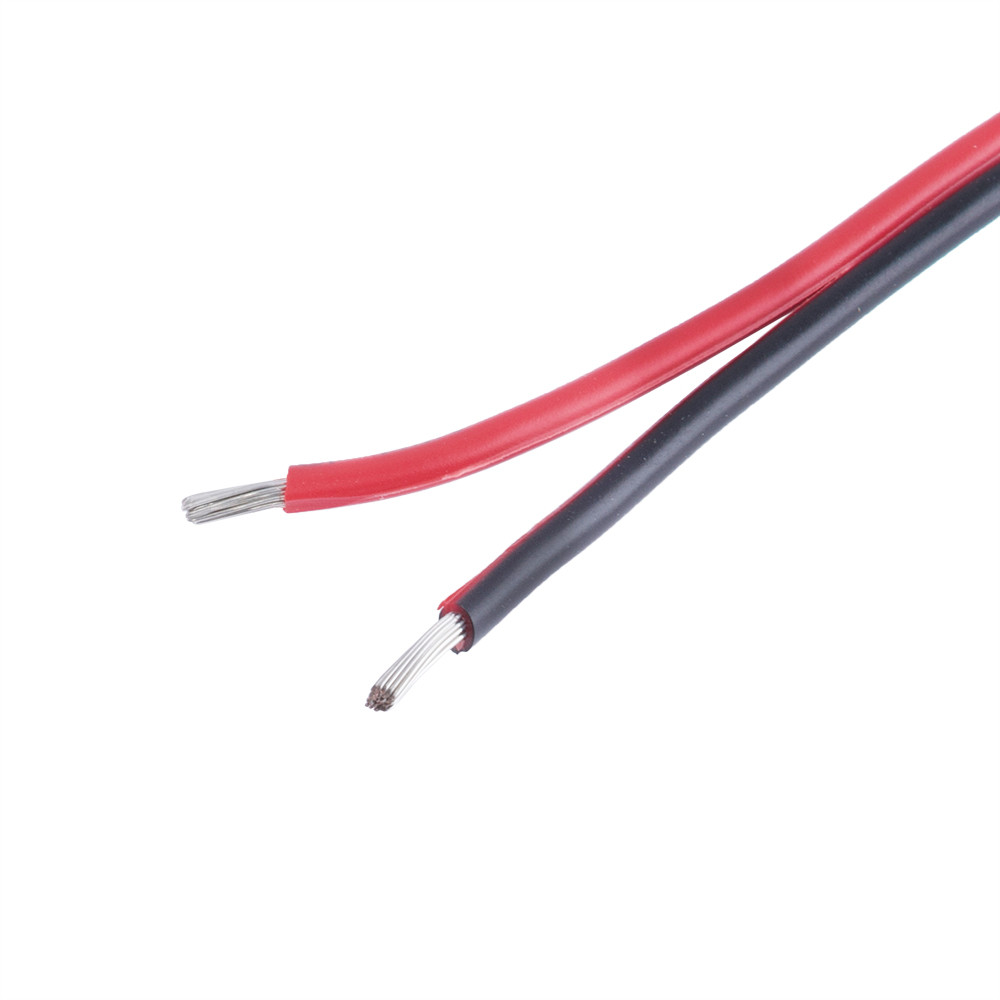 Дріт живлення плоский 2-жильний 16 AWG (PVC, 26/0.25/TS) чорний + червоний, 1 м