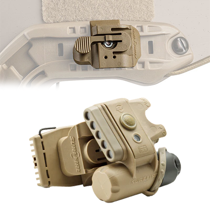 Ліхтар нашоломний SureFire HL1 HelmetLight з кріпленням на рейку ARC, Білий / Червоний / IFF, Колір: Tan, HL1-С-TN, фото 1