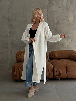 Жіночий кардиган з альпаки S–XL молочний