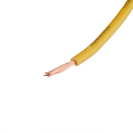 Дріт багатожильний 0.75mm2 (19AWG/24xD0.20 мм, мідь, PVC), жовтий, 1 м, фото 2