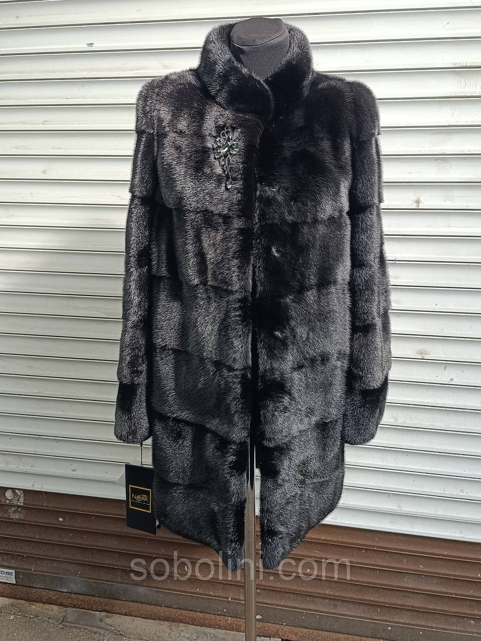 Шубка з хутра норочки Nafa трансформер на кожушок 65 см, фото 1