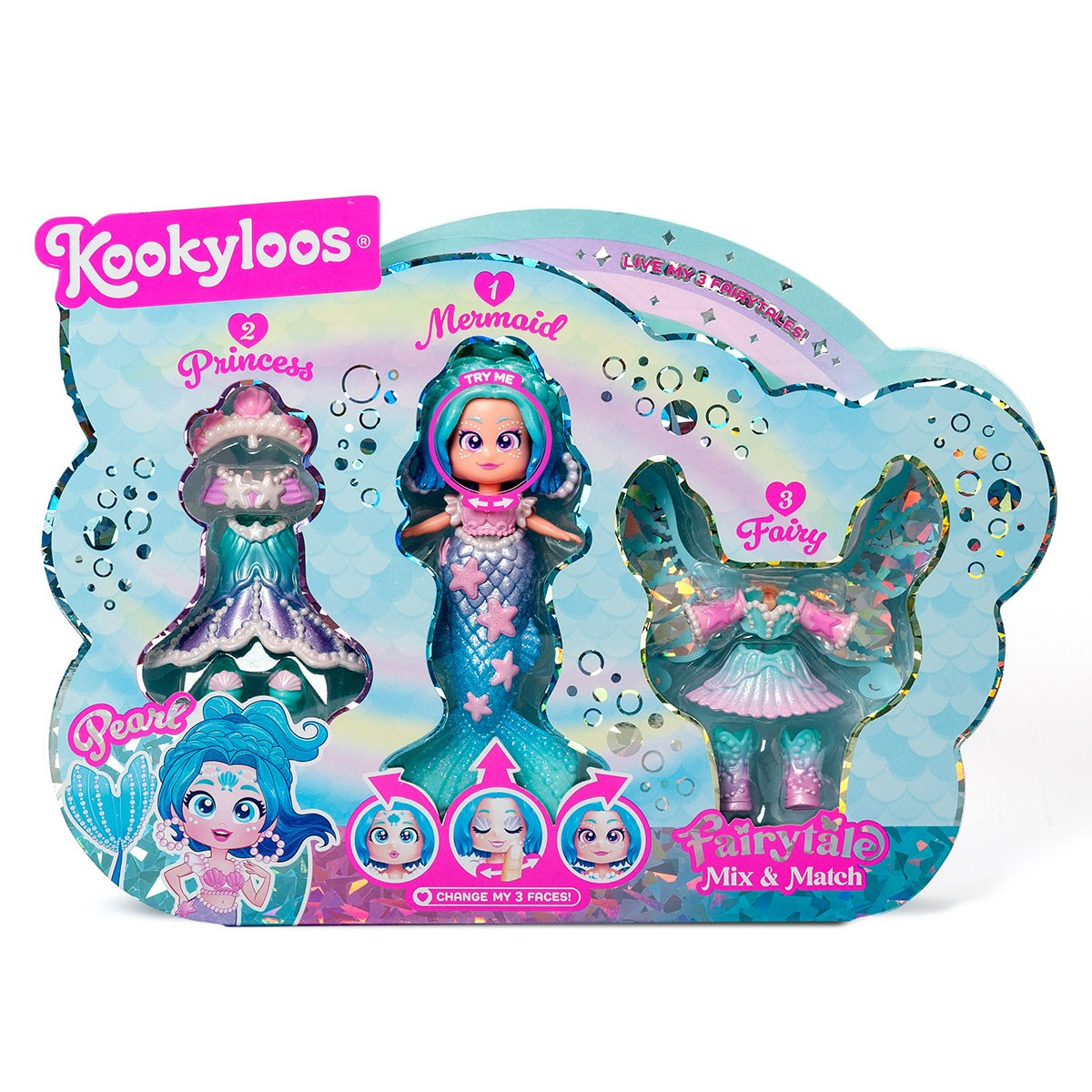 Лялька Kookyloos Fairytale Mix & Match Pearl 3 in 1 - Перл 3 в 1 принцеса, русалка, фея  PKLSP106IN200, фото 1