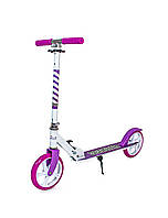 Детский двухколесный складной самокат Scooter 460 фиолетовый цвет для девочки.