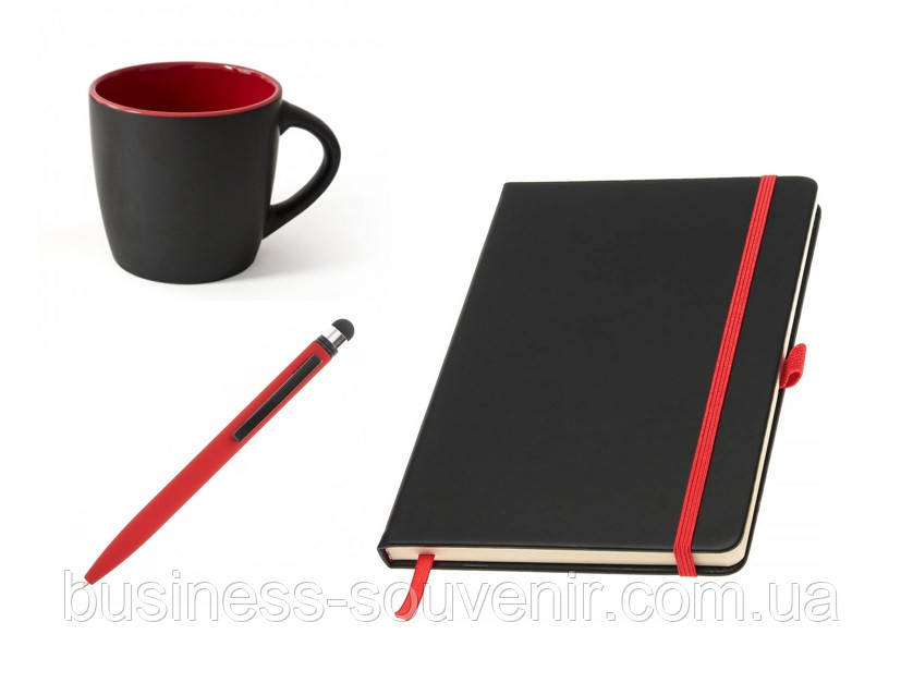 Корпоративний набір для офісу в чорно-червоній гамі