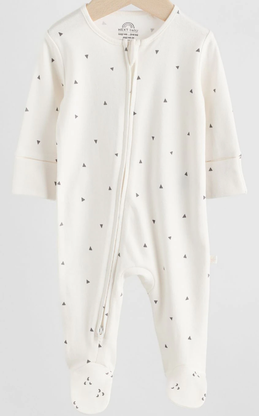 Дитячий чоловічок-сліп Next з закритими ніжками 0-1 міс (56см), 100% бавовна, 1 шт (трикутник), фото 1