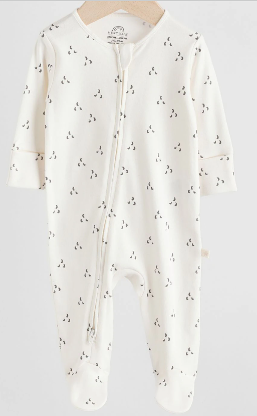 Дитячий чоловічок-сліп Next з закритими ніжками 1-3 міс (62см), 100% бавовна, 1 шт (орнамент), фото 1